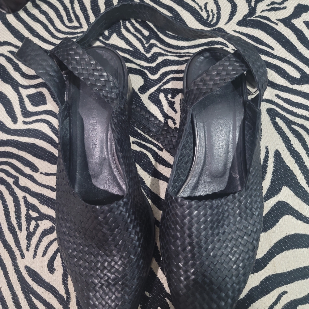 Freda Salvador Black Woven Sandals